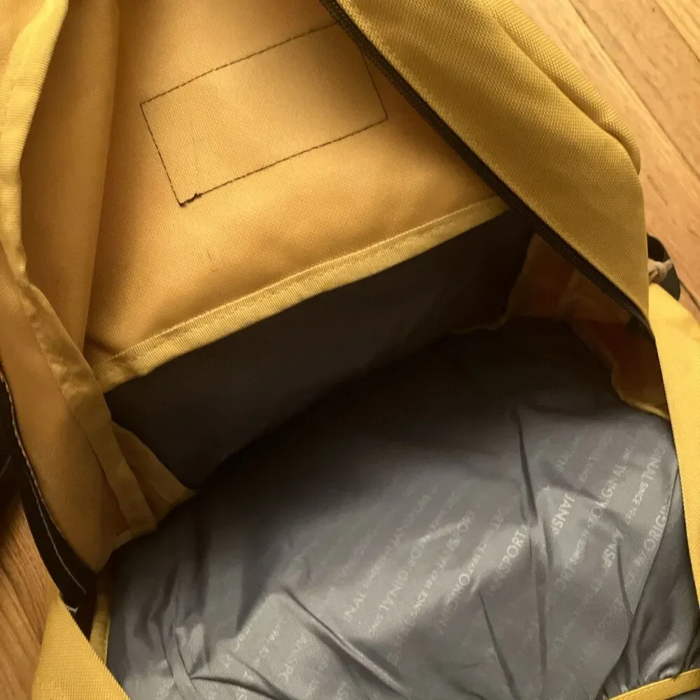 Jansport Right Pack Backpack Mustard Yellow Leather Bottom 18”